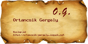 Ortancsik Gergely névjegykártya